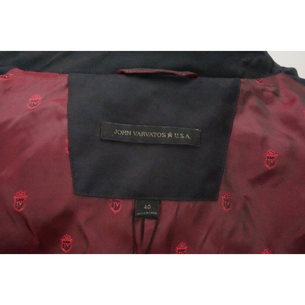 John Varvatos Blue Black Camo Metal Button Jacket Sz 40 BRAND NEW - Picture 5 of 8